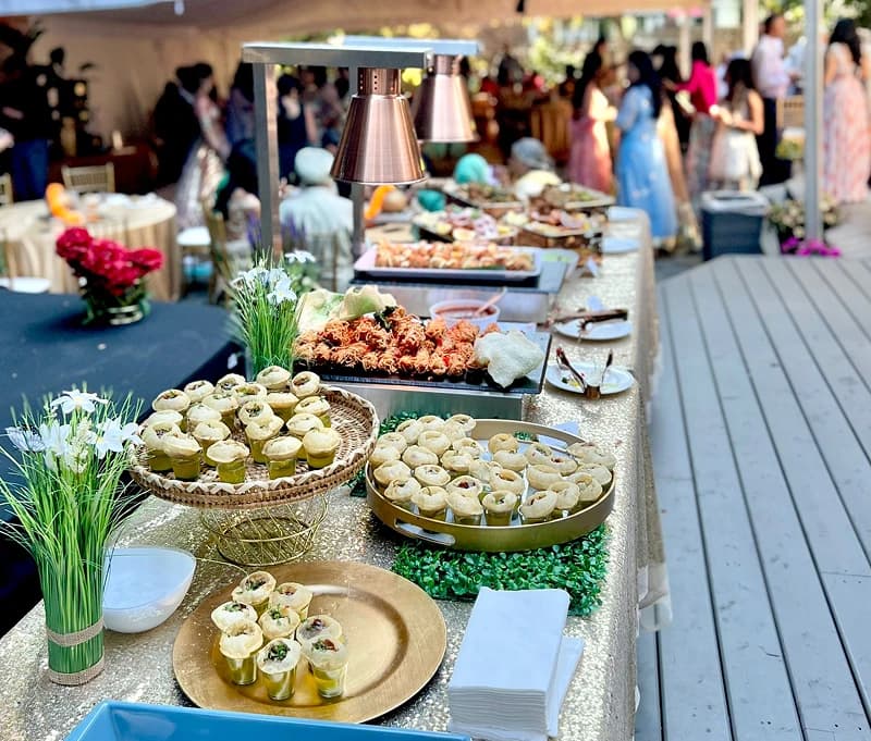 Indian afternoon tea spread